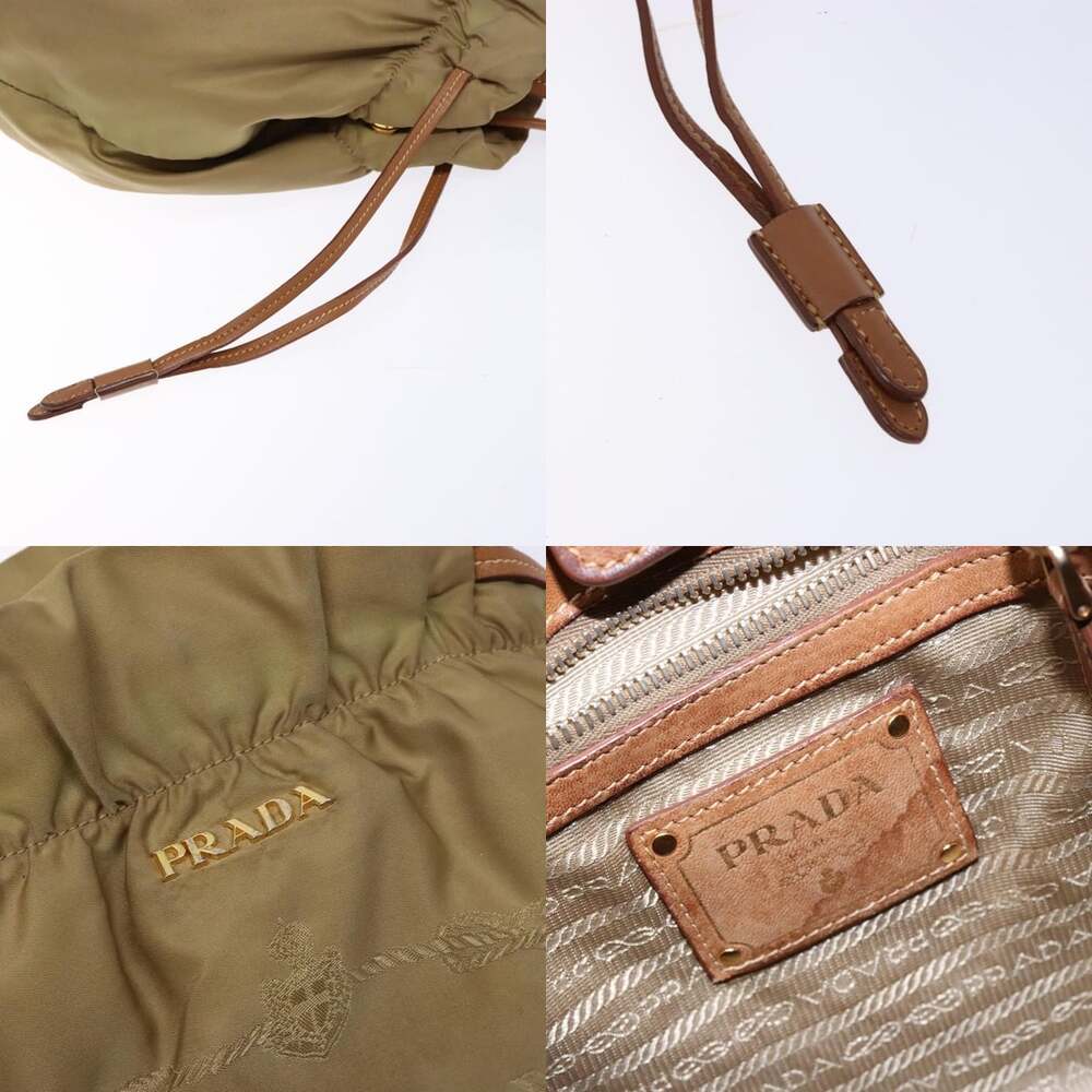 PRADA Hand Bag Nylon Beige Gold - Picture 11 of 13